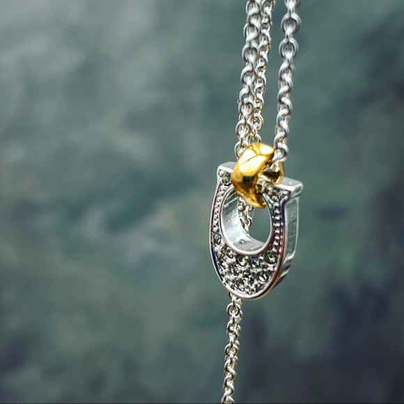 Coach signature Pave silver gold necklace - Picture 1 of 6